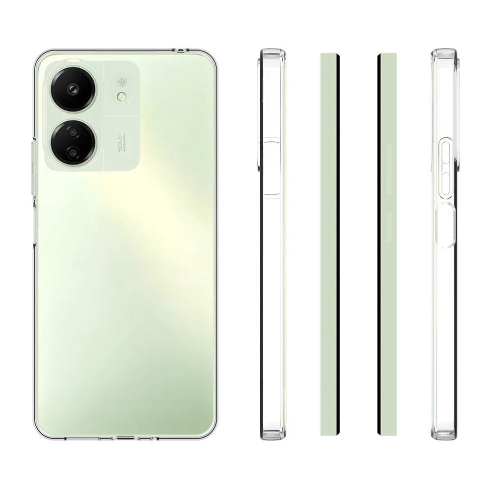 Xiaomi Redmi 13C Kılıf Zore Süper Silikon Kapak Renksiz