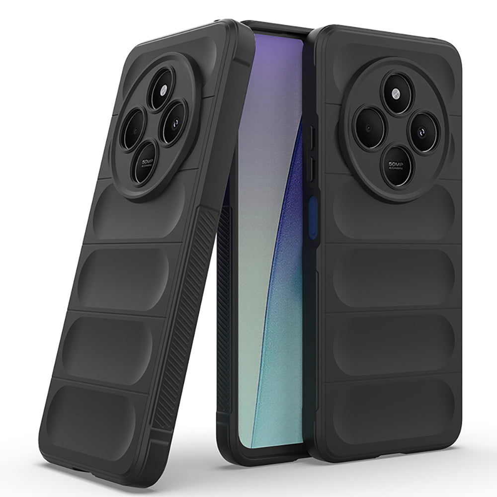 Xiaomi Redmi 14C 4G Kılıf Esnek TPU Oyuklu Arka Yüzey Tasarımlı Zore Etnik Silikon Kapak Siyah
