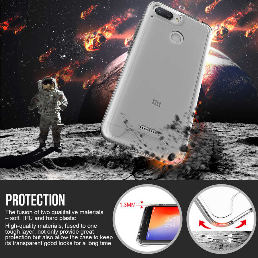Xiaomi Redmi 6 Kılıf Zore Gard Silikon Renksiz