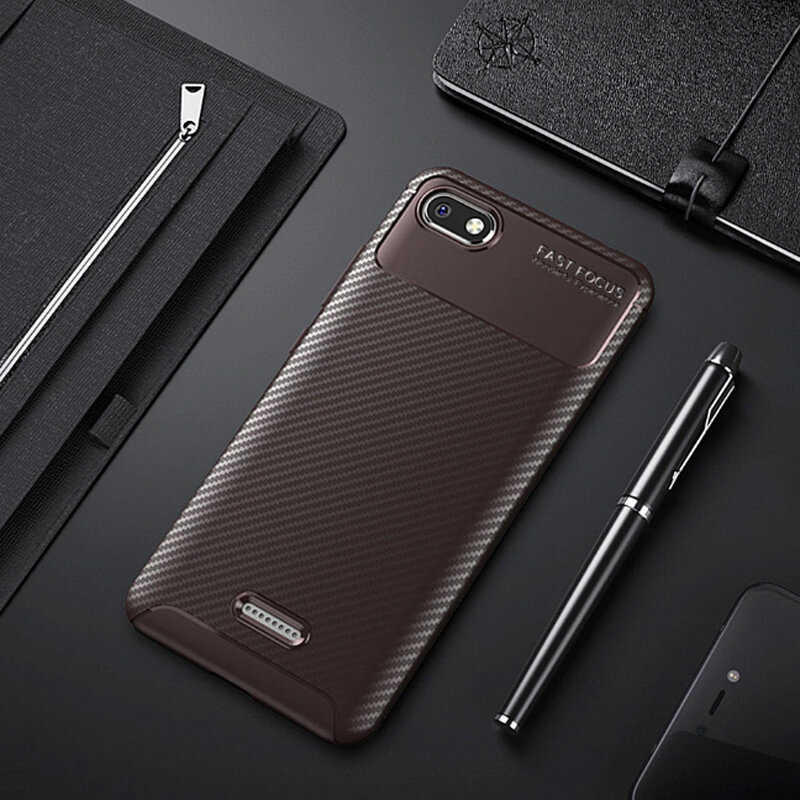Xiaomi Redmi 6A Kılıf Zore Negro Silikon Kapak Kahverengi
