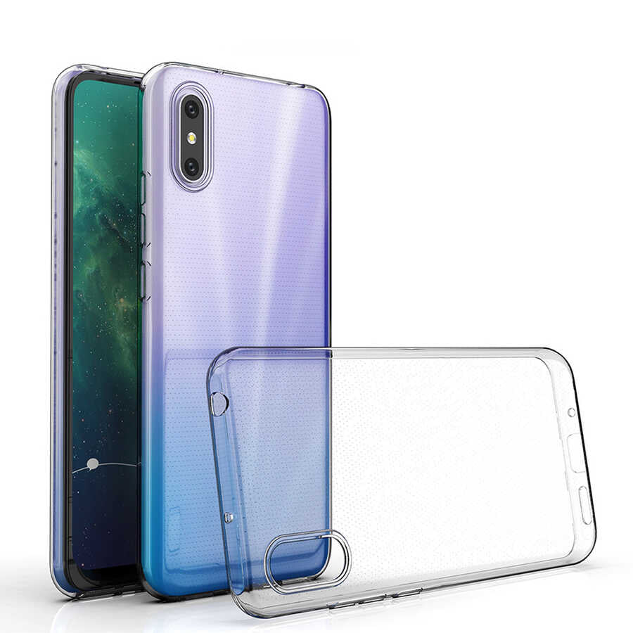 Xiaomi Redmi 9A Kılıf Zore Süper Silikon Kapak Renksiz