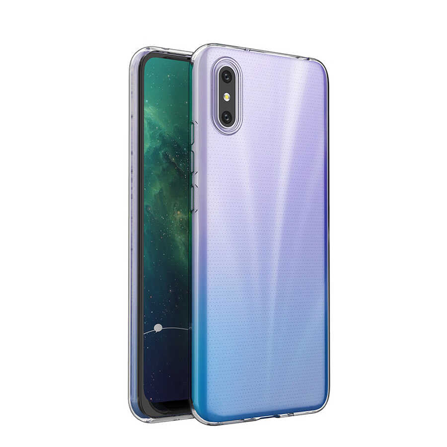 Xiaomi Redmi 9A Kılıf Zore Süper Silikon Kapak Renksiz