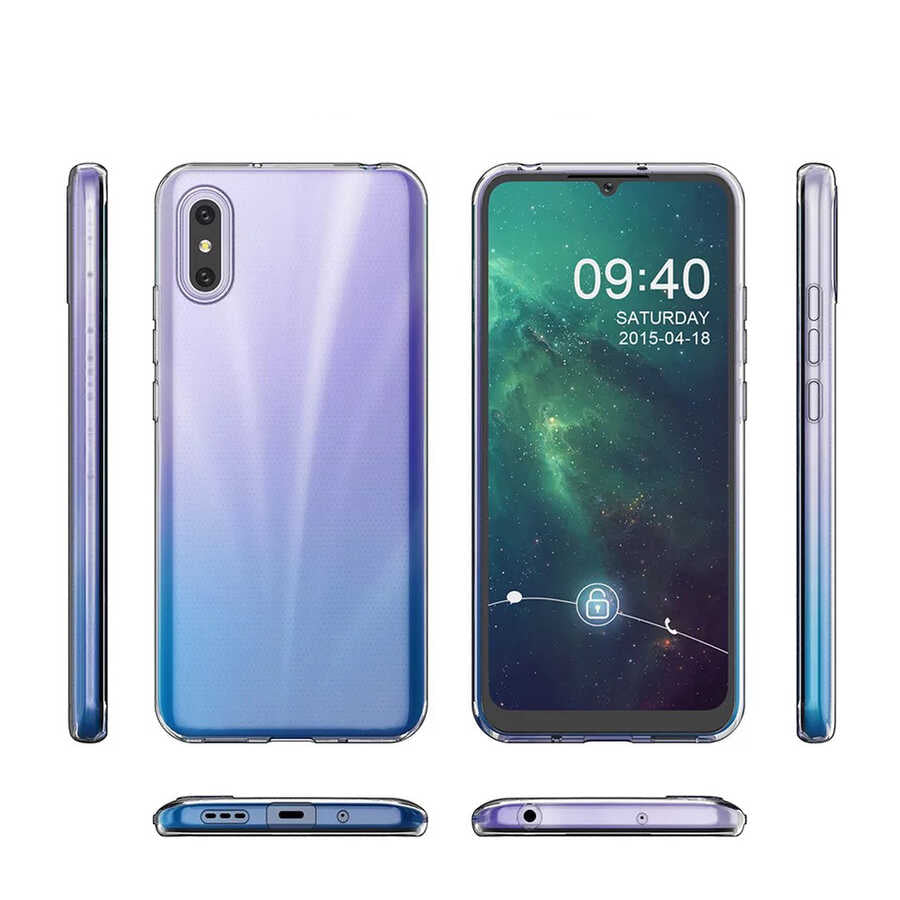 Xiaomi Redmi 9A Kılıf Zore Süper Silikon Kapak Renksiz