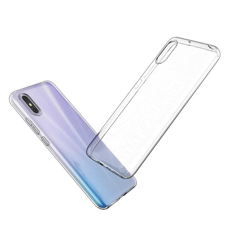 Xiaomi Redmi 9A Kılıf Zore Süper Silikon Kapak Renksiz