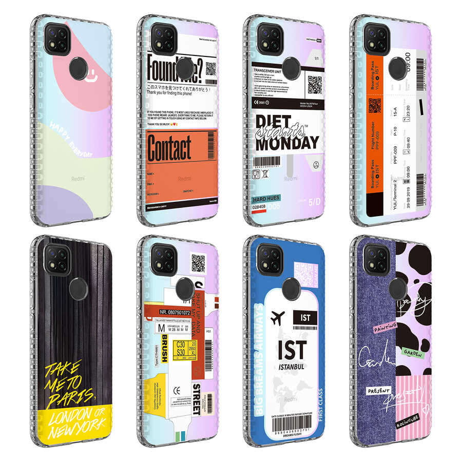 Xiaomi Redmi 9C Kılıf Airbag Kenarlı Renkli Desenli Silikon Zore Elegans Kapak NO2