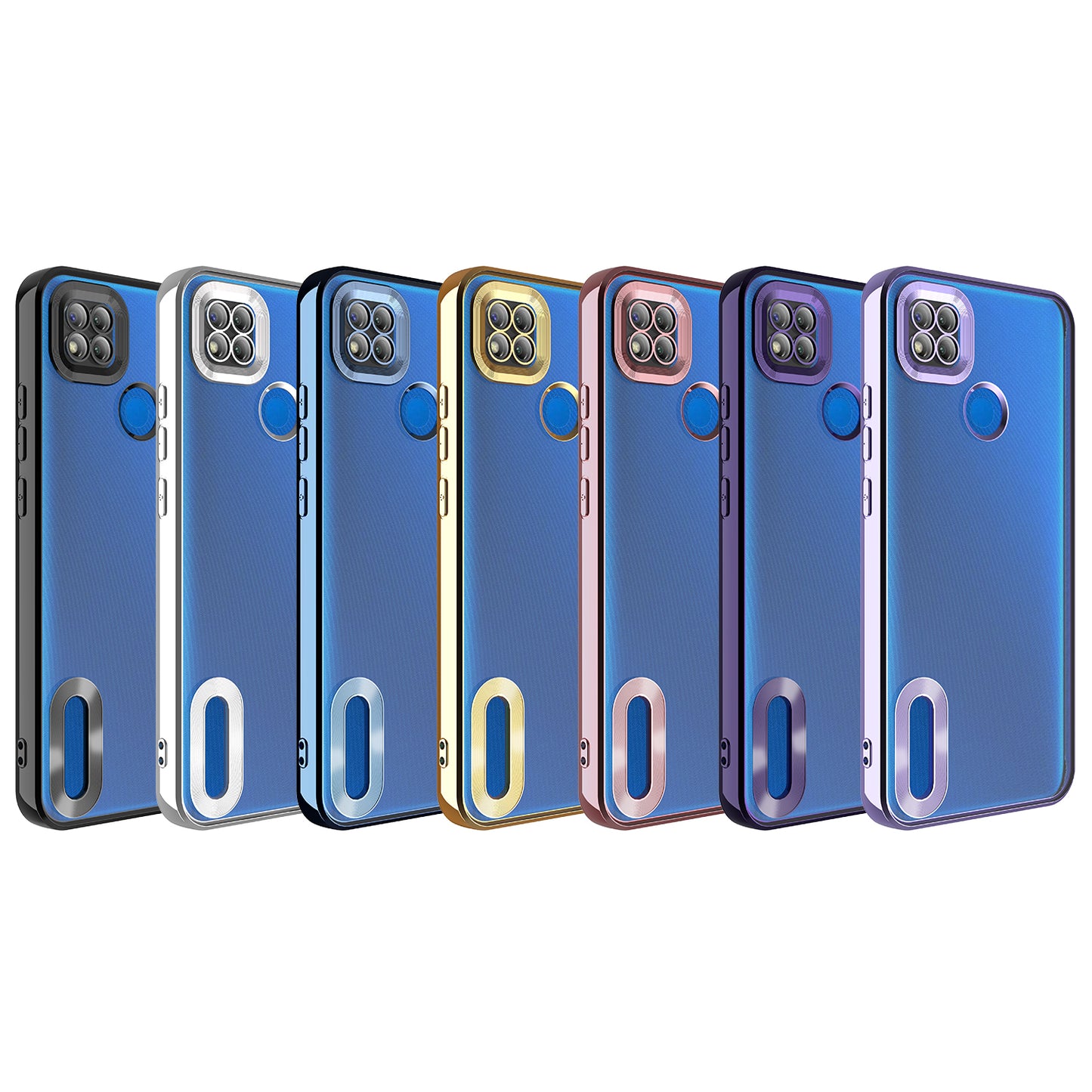 Xiaomi Redmi 9C Kılıf Kamera Korumalı Logo Gösteren Zore Omega Kapak Siyah