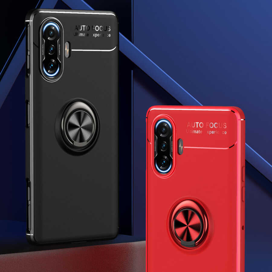 Xiaomi Redmi K40 Gaming Kılıf Zore Ravel Silikon Kapak Siyah-Mavi