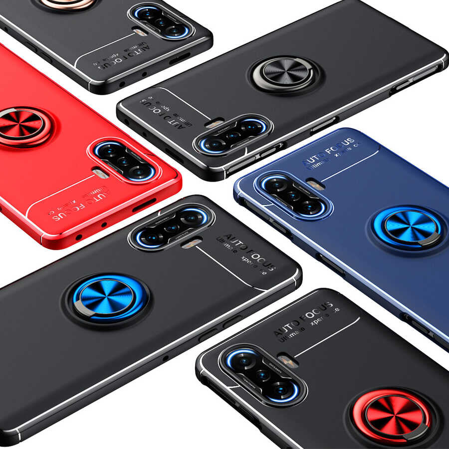 Xiaomi Redmi K40 Gaming Kılıf Zore Ravel Silikon Kapak Siyah-Mavi