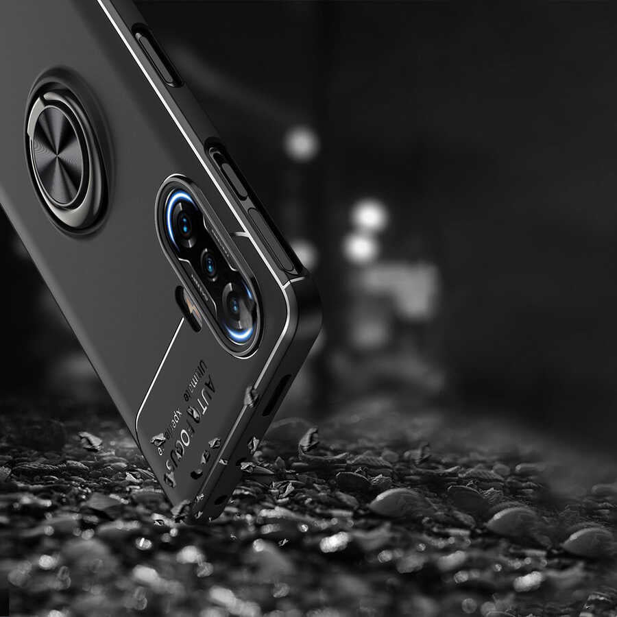 Xiaomi Redmi K40 Gaming Kılıf Zore Ravel Silikon Kapak Siyah-Mavi