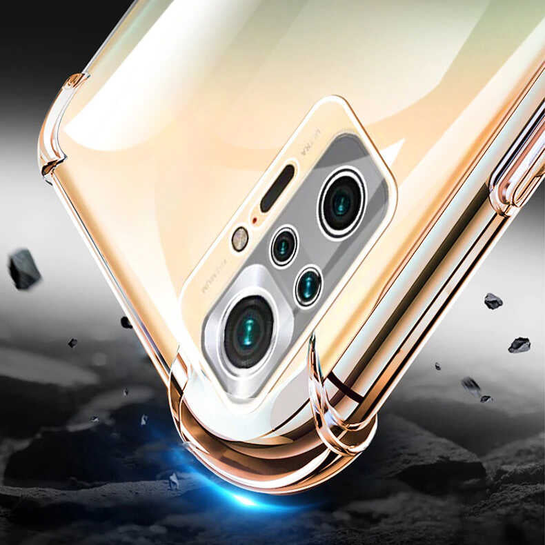 Xiaomi Redmi Note 10 Kılıf Zore Kamera Korumalı Nitro Anti Shock Silikon Renksiz