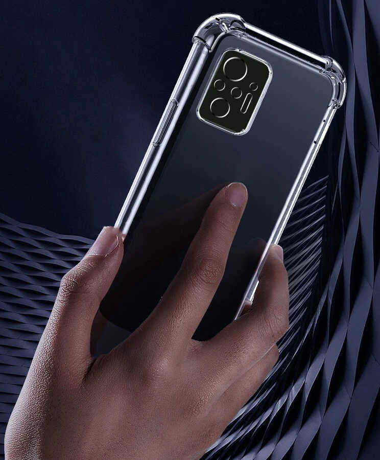 Xiaomi Redmi Note 10 Kılıf Zore Kamera Korumalı Nitro Anti Shock Silikon Renksiz
