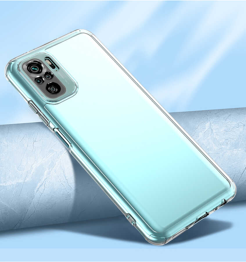 Xiaomi Redmi Note 10 Kılıf Zore Kamera Korumalı Süper Silikon Kapak Renksiz