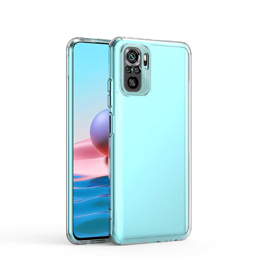 Xiaomi Redmi Note 10 Kılıf Zore Kamera Korumalı Süper Silikon Kapak Renksiz
