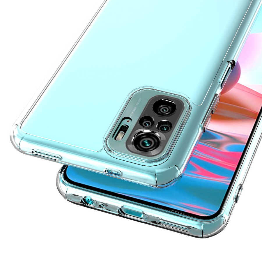 Xiaomi Redmi Note 10 Kılıf Zore Kamera Korumalı Süper Silikon Kapak Renksiz