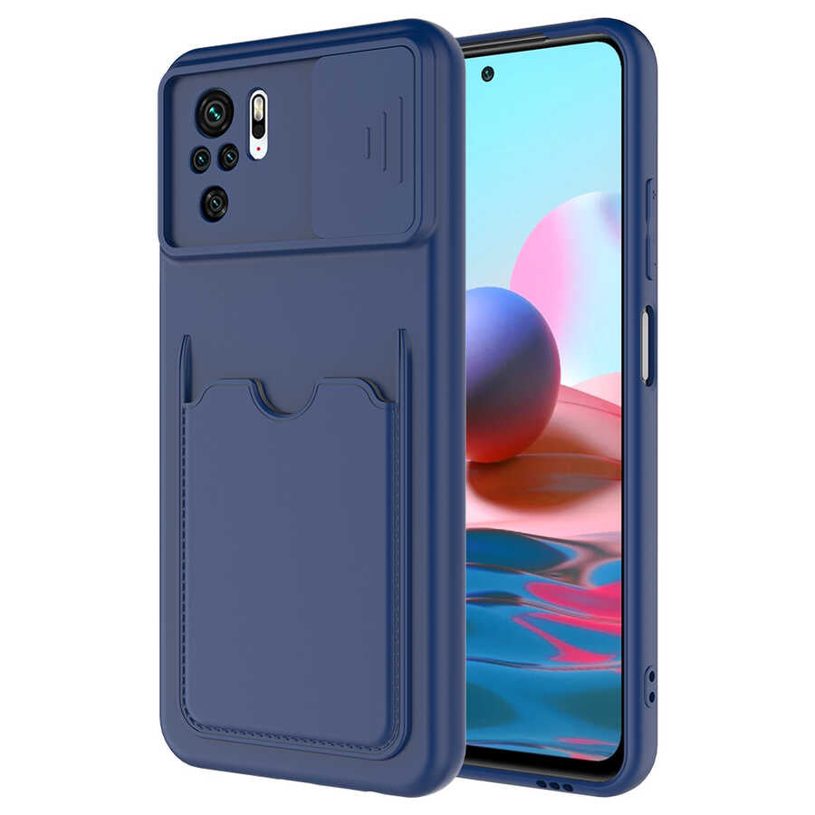 Xiaomi Redmi Note 10 Kılıf Zore Kartix Kapak Lacivert