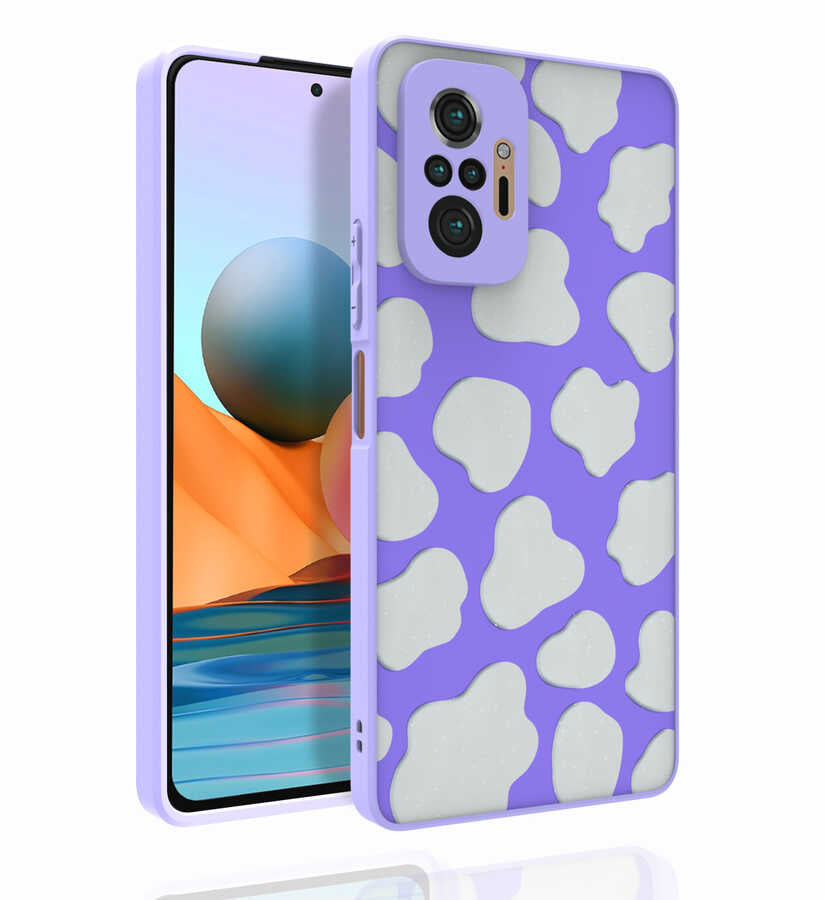 Xiaomi Redmi Note 10 Pro Kılıf Desenli Kamera Korumalı Parlak Zore Nora Kapak