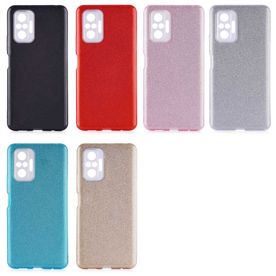 Xiaomi Redmi Note 10 Pro Kılıf Zore Shining Silikon Mavi