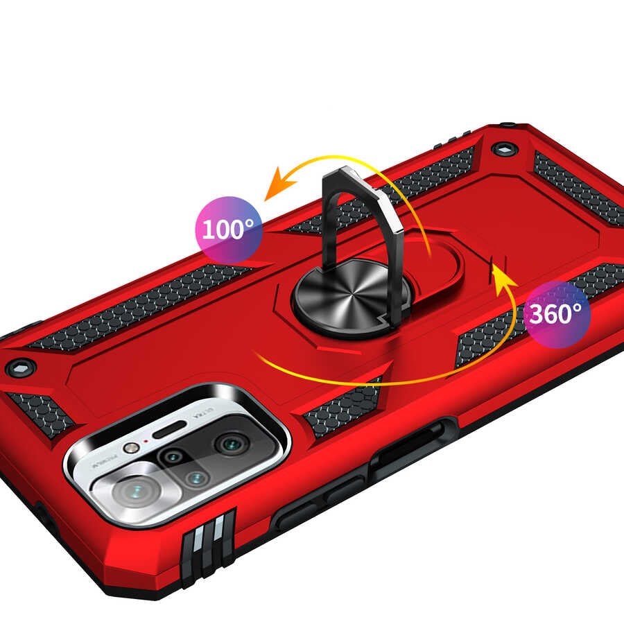 Xiaomi Redmi Note 10 Pro Kılıf Zore Vega Kapak Kırmızı