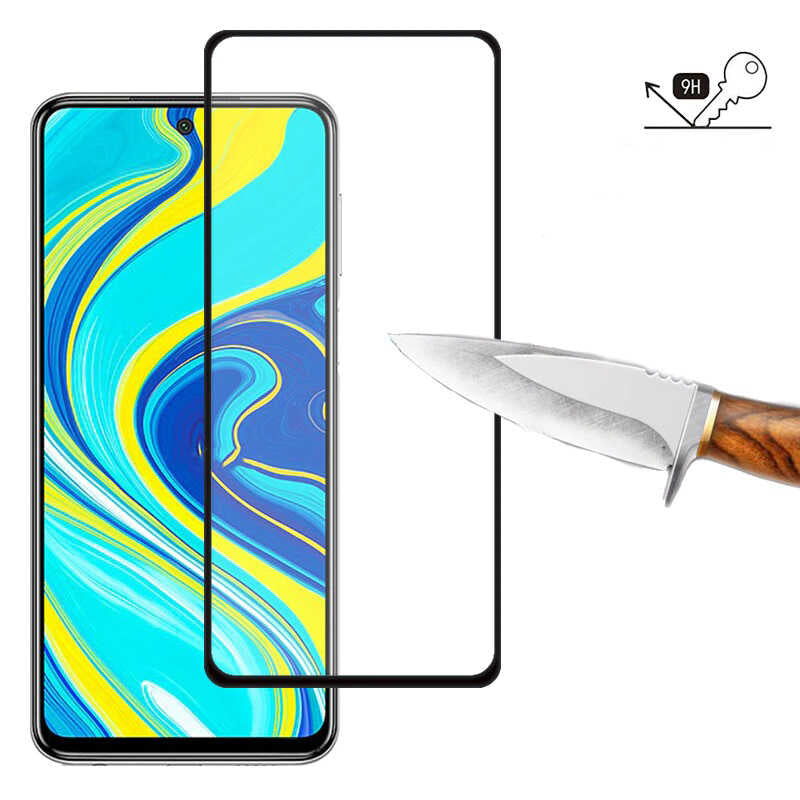 Xiaomi Redmi Note 10 Pro Zore Kenarları Kırılmaya Dayanıklı Cam Ekran Koruyucu Siyah