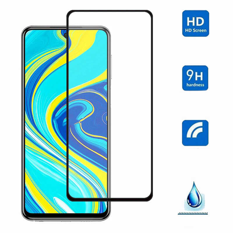 Xiaomi Redmi Note 10 Zore Kenarları Kırılmaya Dayanıklı Cam Ekran Koruyucu Siyah