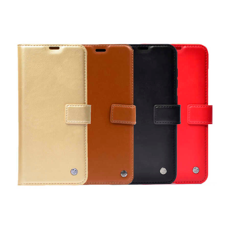 Xiaomi Redmi Note 10S Kılıf Zore Kar Deluxe Kapaklı Kılıf Siyah