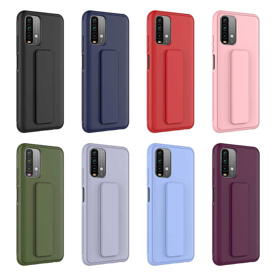 Xiaomi Redmi Note 10S Kılıf Zore Qstand Kapak Siyah