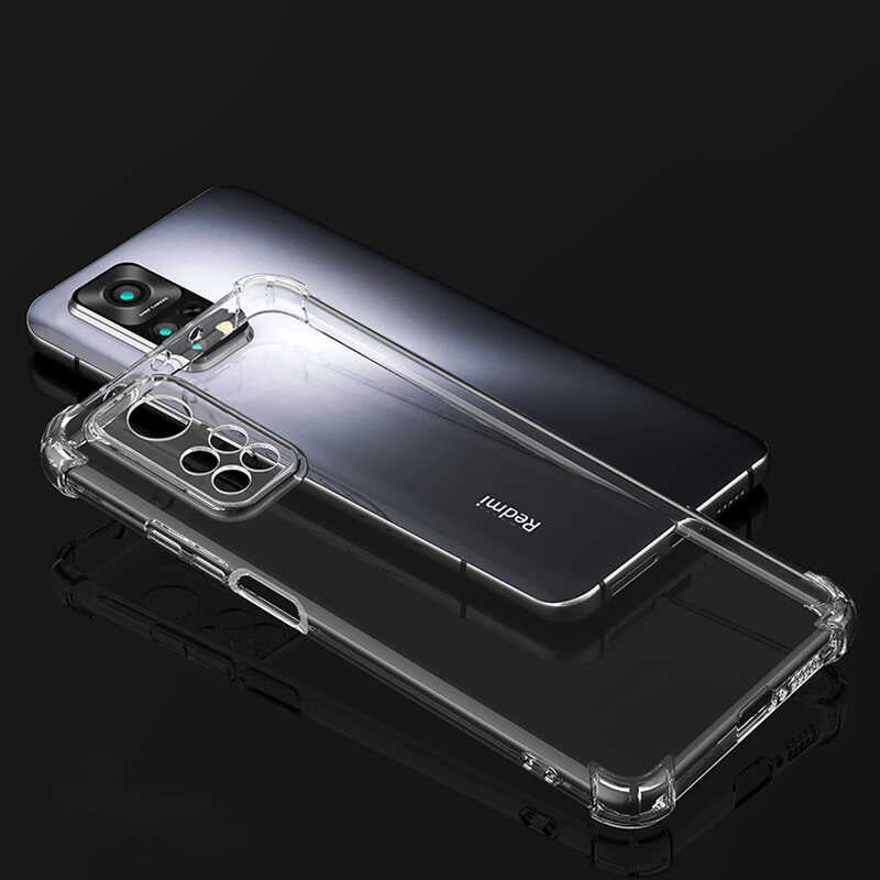 Xiaomi Redmi Note 11 Global Kılıf Zore Kamera Korumalı Nitro Anti Shock Silikon Renksiz