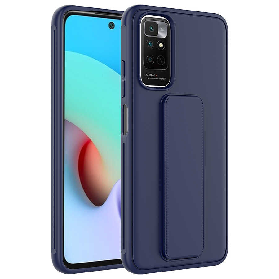 Xiaomi Redmi Note 11 Pro 5G Kılıf Zore Qstand Kapak Lacivert
