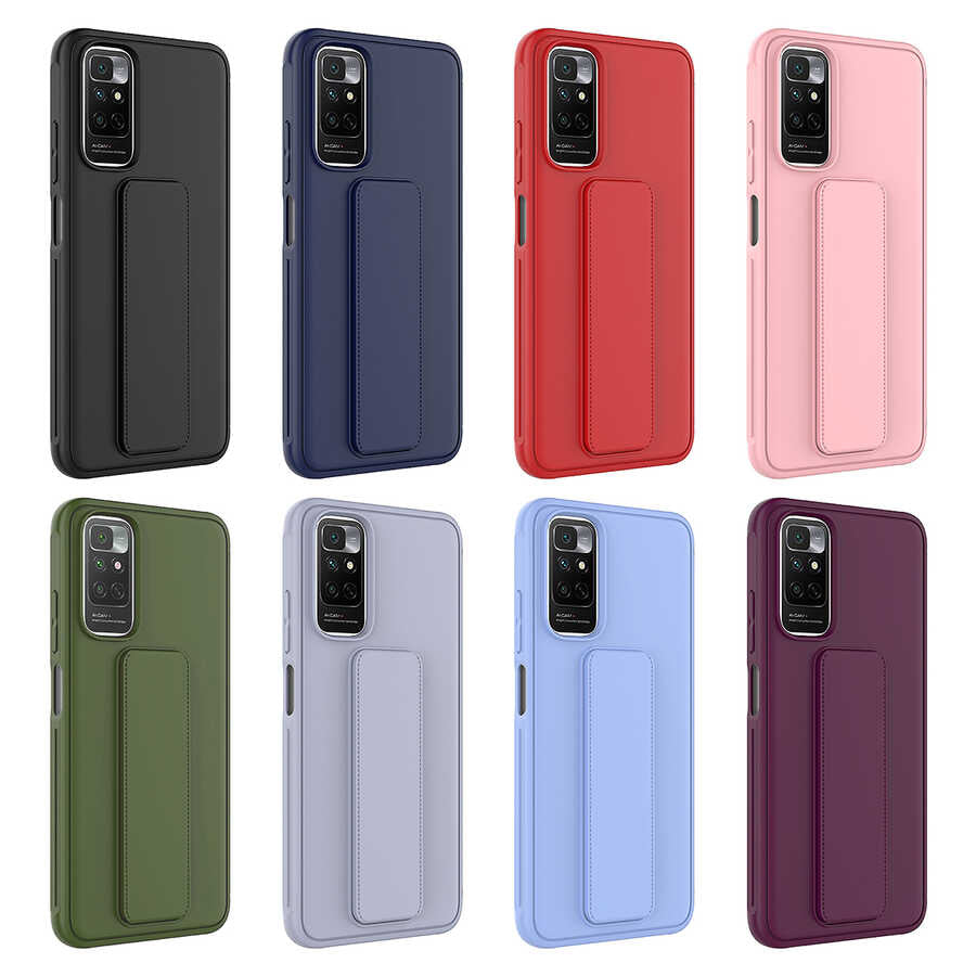 Xiaomi Redmi Note 11 Pro 5G Kılıf Zore Qstand Kapak Lila