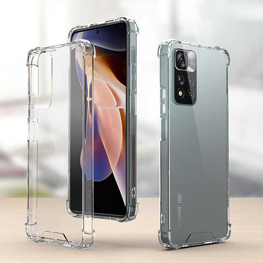 Xiaomi Redmi Note 11 Pro Plus 5G Kılıf Zore Nitro Anti Shock Silikon Renksiz