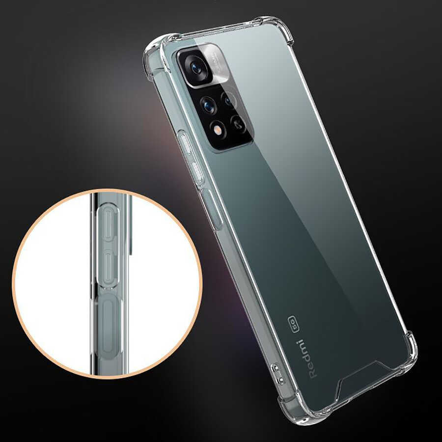 Xiaomi Redmi Note 11 Pro Plus 5G Kılıf Zore Nitro Anti Shock Silikon Renksiz