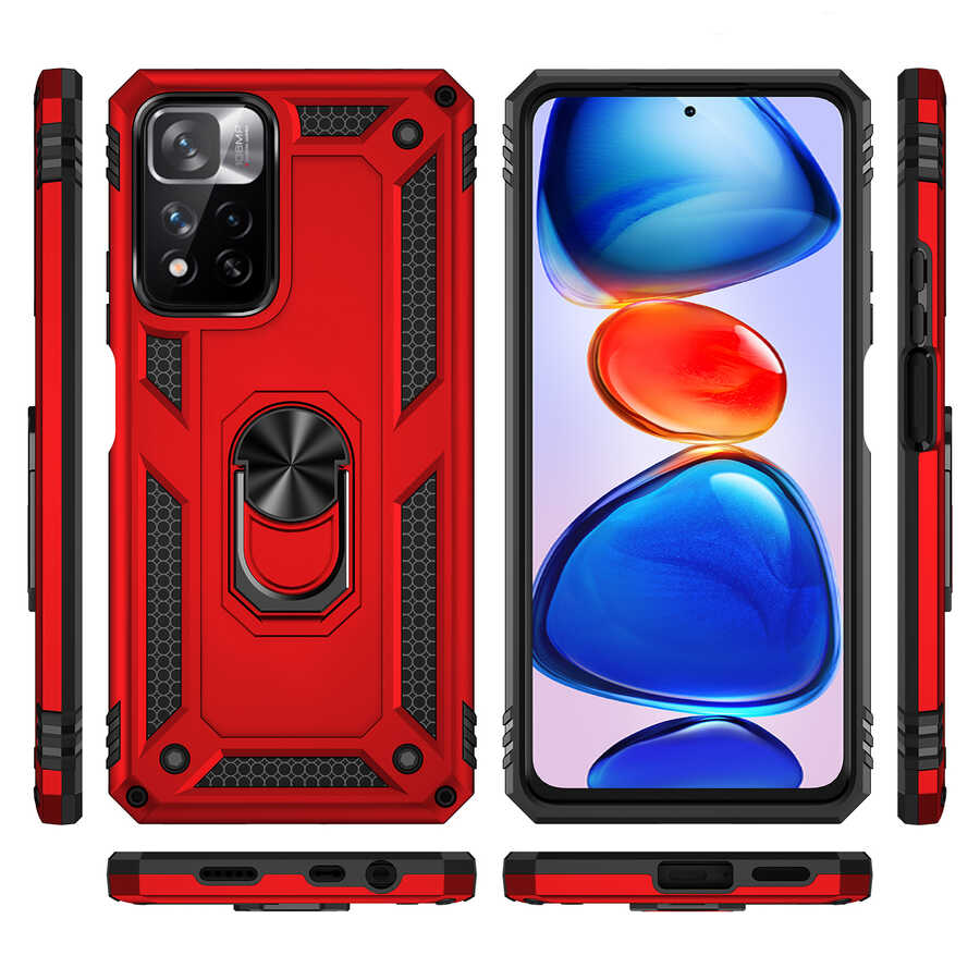 Xiaomi Redmi Note 11 Pro Plus 5G Kılıf Zore Vega Kapak Kırmızı