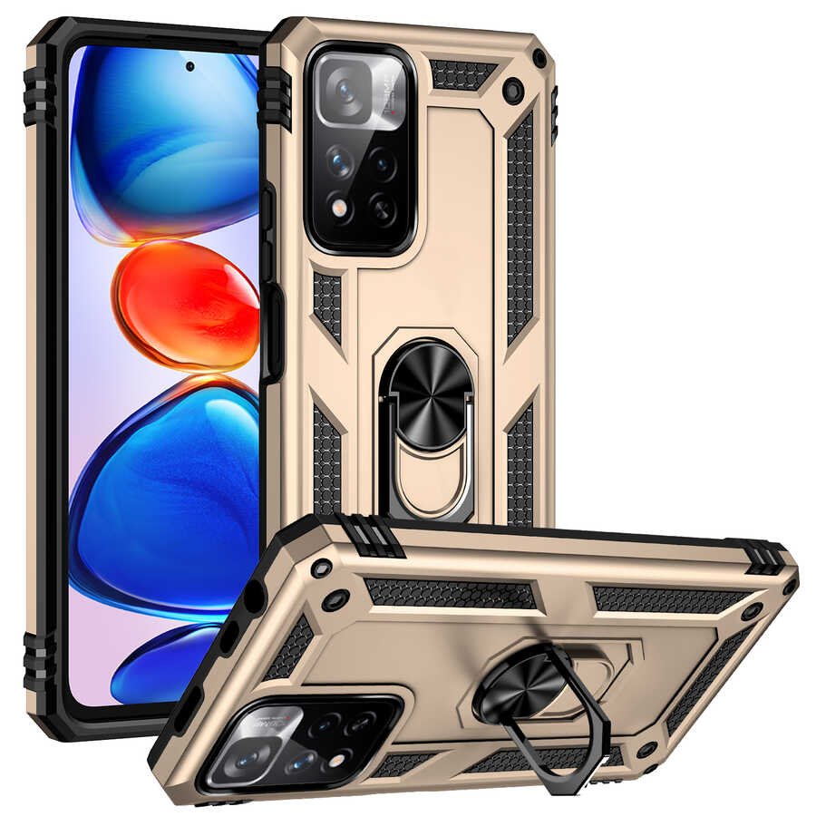 Xiaomi Redmi Note 11 Pro Plus 5G Kılıf Zore Vega Kapak Gold