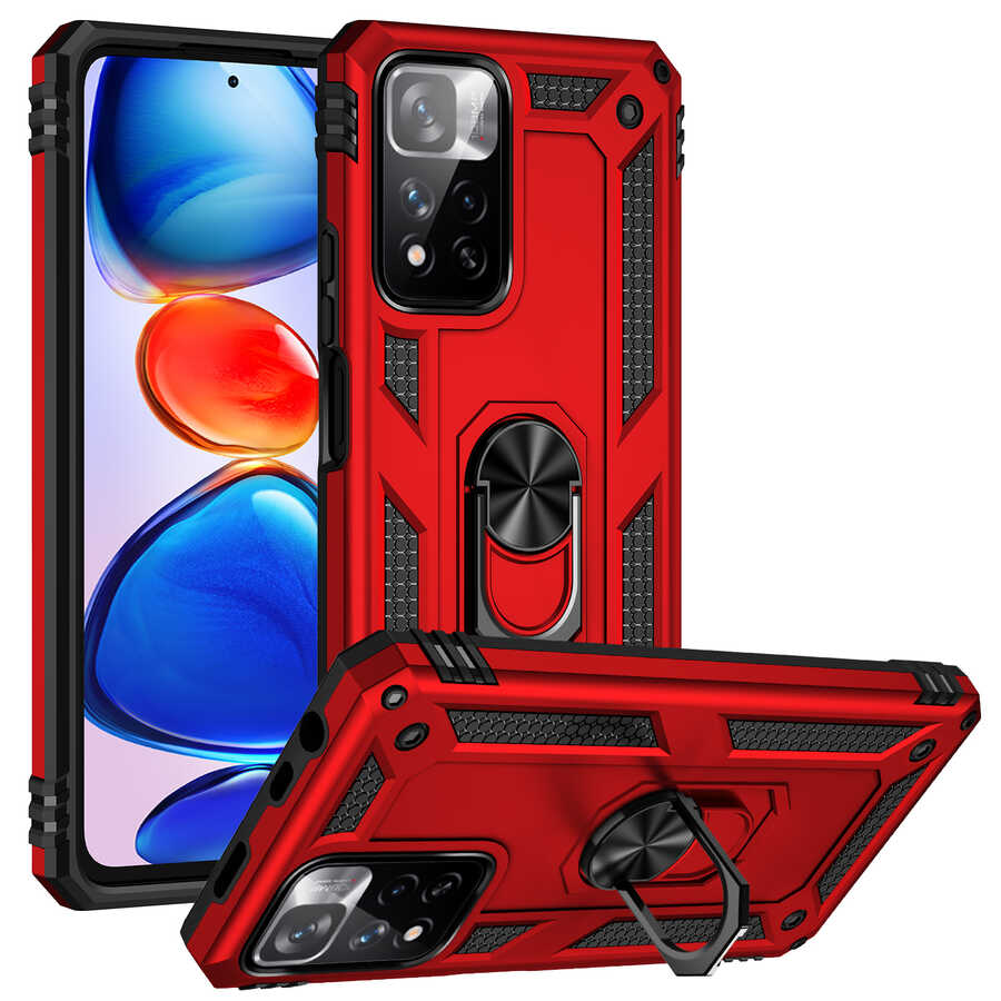 Xiaomi Redmi Note 11 Pro Plus 5G Kılıf Zore Vega Kapak Kırmızı