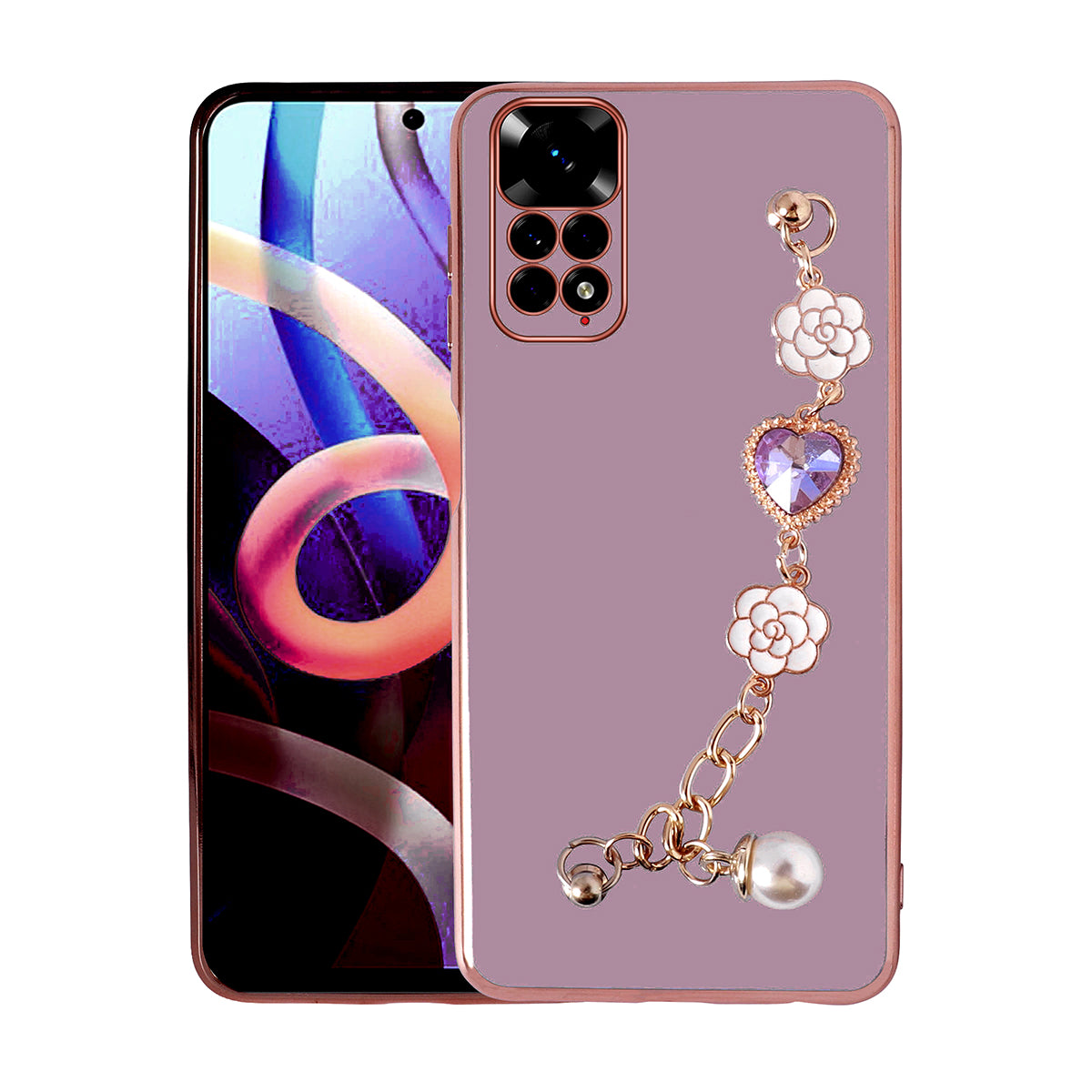 Xiaomi Redmi Note 11S Global Kılıf El Tutamaçlı Kamera Korumalı Zore Taka Silikon Kapak Pembe