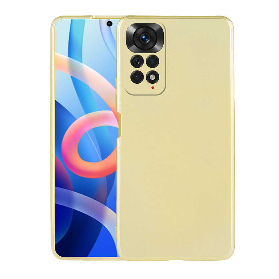 Xiaomi Redmi Note 11S Global Kılıf Zore Premier Silikon Kapak Gold