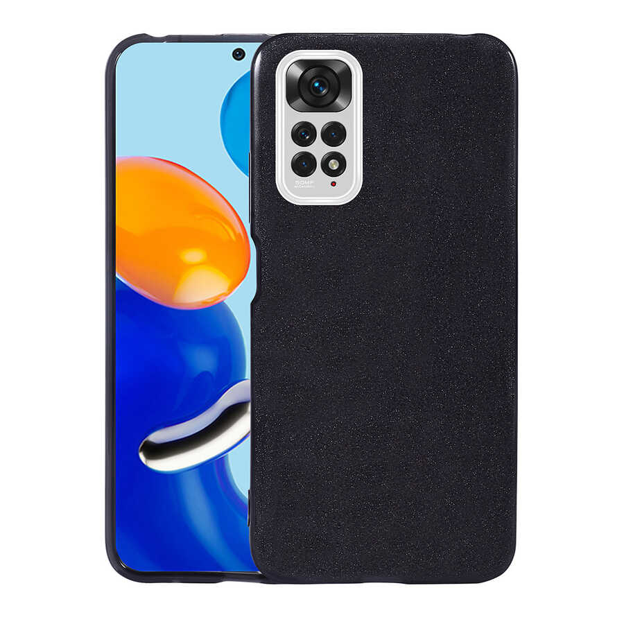 Xiaomi Redmi Note 11S Global Kılıf Zore Shining Silikon Siyah