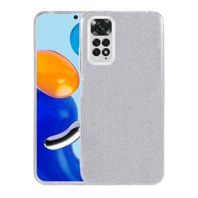 Xiaomi Redmi Note 11S Global Kılıf Zore Shining Silikon Gümüş