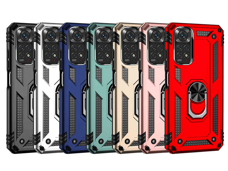 Xiaomi Redmi Note 11S Global Kılıf Zore Vega Kapak Siyah