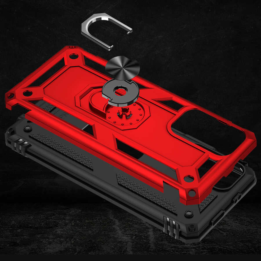 Xiaomi Redmi Note 11T 5G Kılıf Zore Vega Kapak Kırmızı