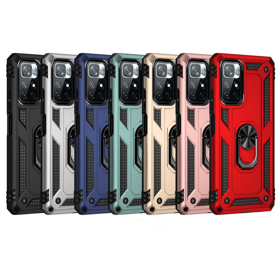 Xiaomi Redmi Note 11T 5G Kılıf Zore Vega Kapak Kırmızı