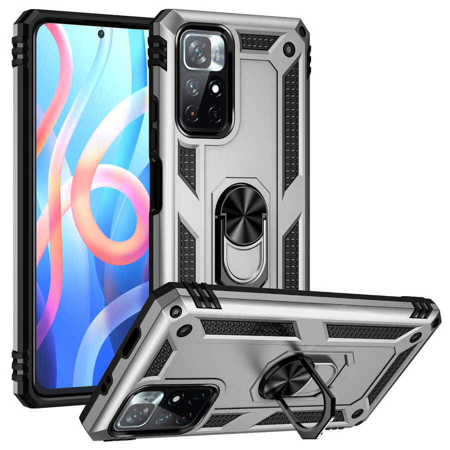 Xiaomi Redmi Note 11T 5G Kılıf Zore Vega Kapak Gri