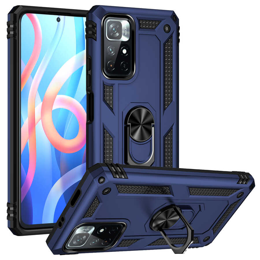 Xiaomi Redmi Note 11T 5G Kılıf Zore Vega Kapak Mavi