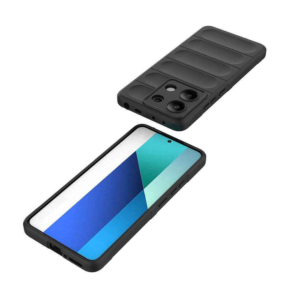 Xiaomi Redmi Note 13 4G Kılıf Esnek TPU Oyuklu Arka Yüzey Tasarımlı Zore Etnik Silikon Kapak Siyah