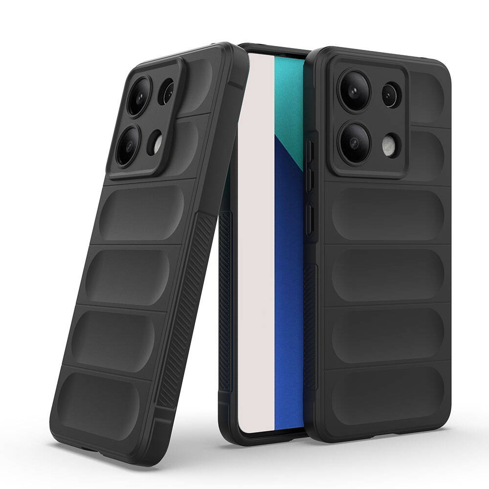 Xiaomi Redmi Note 13 4G Kılıf Esnek TPU Oyuklu Arka Yüzey Tasarımlı Zore Etnik Silikon Kapak Siyah