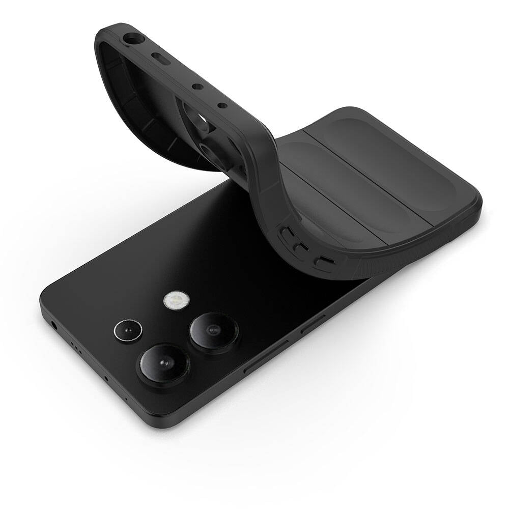 Xiaomi Redmi Note 13 4G Kılıf Esnek TPU Oyuklu Arka Yüzey Tasarımlı Zore Etnik Silikon Kapak Siyah