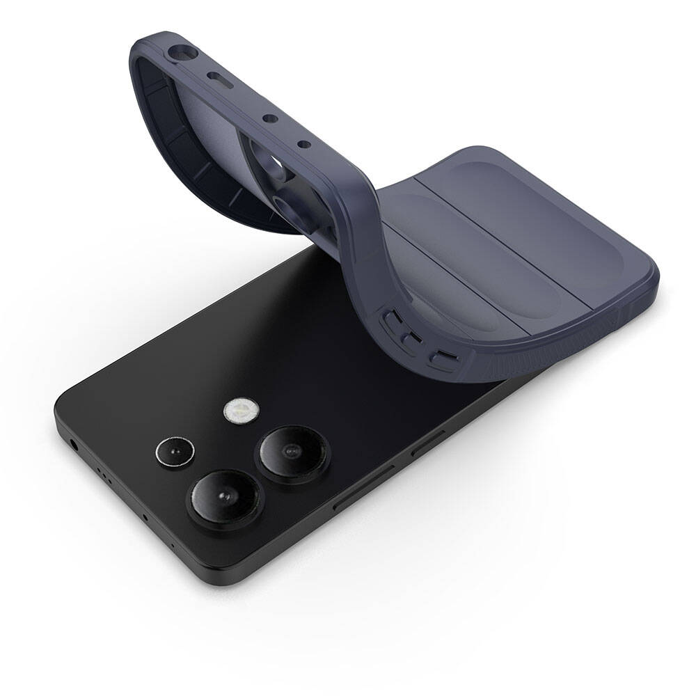 Xiaomi Redmi Note 13 4G Kılıf Esnek TPU Oyuklu Arka Yüzey Tasarımlı Zore Etnik Silikon Kapak Lacivert