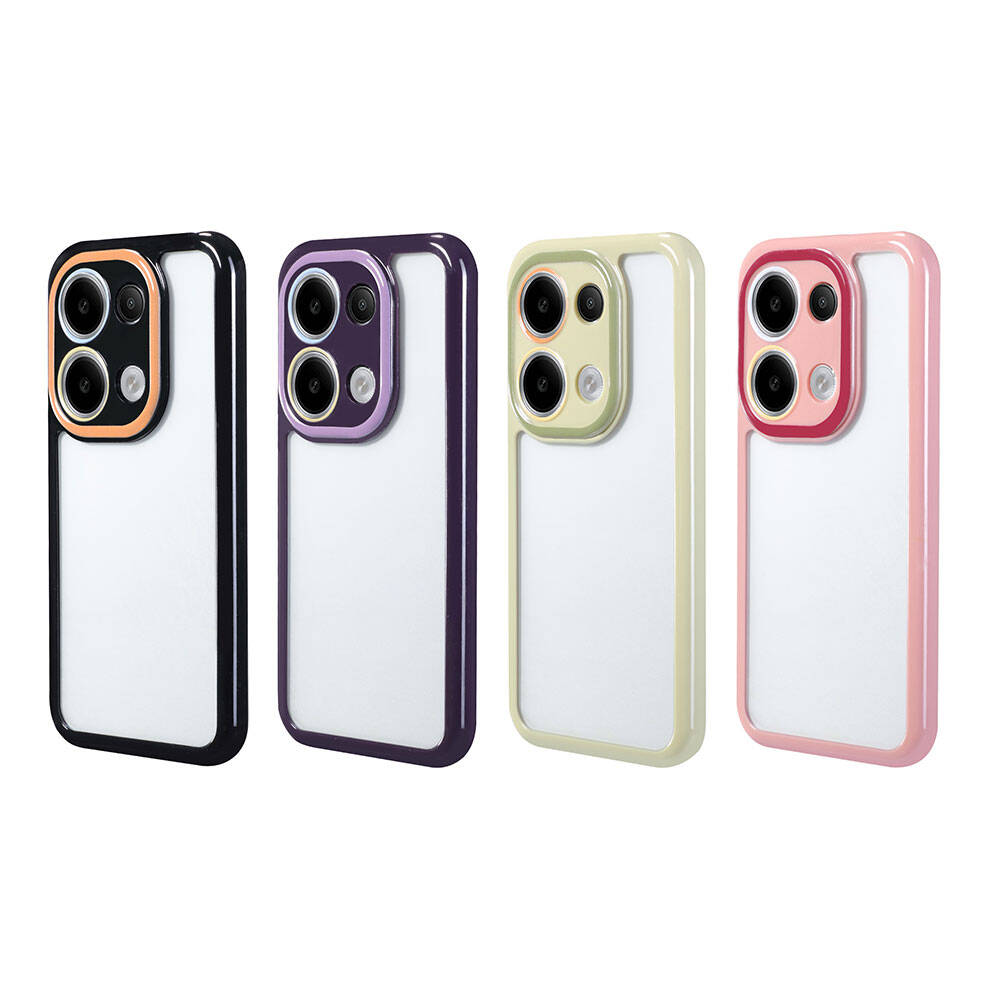 Xiaomi Redmi Note 13 4G Kılıf Kamera Korumalı Renkli Kenar ve Çerçeve Tasarımlı Zore Vitamin Kapak Yeşil