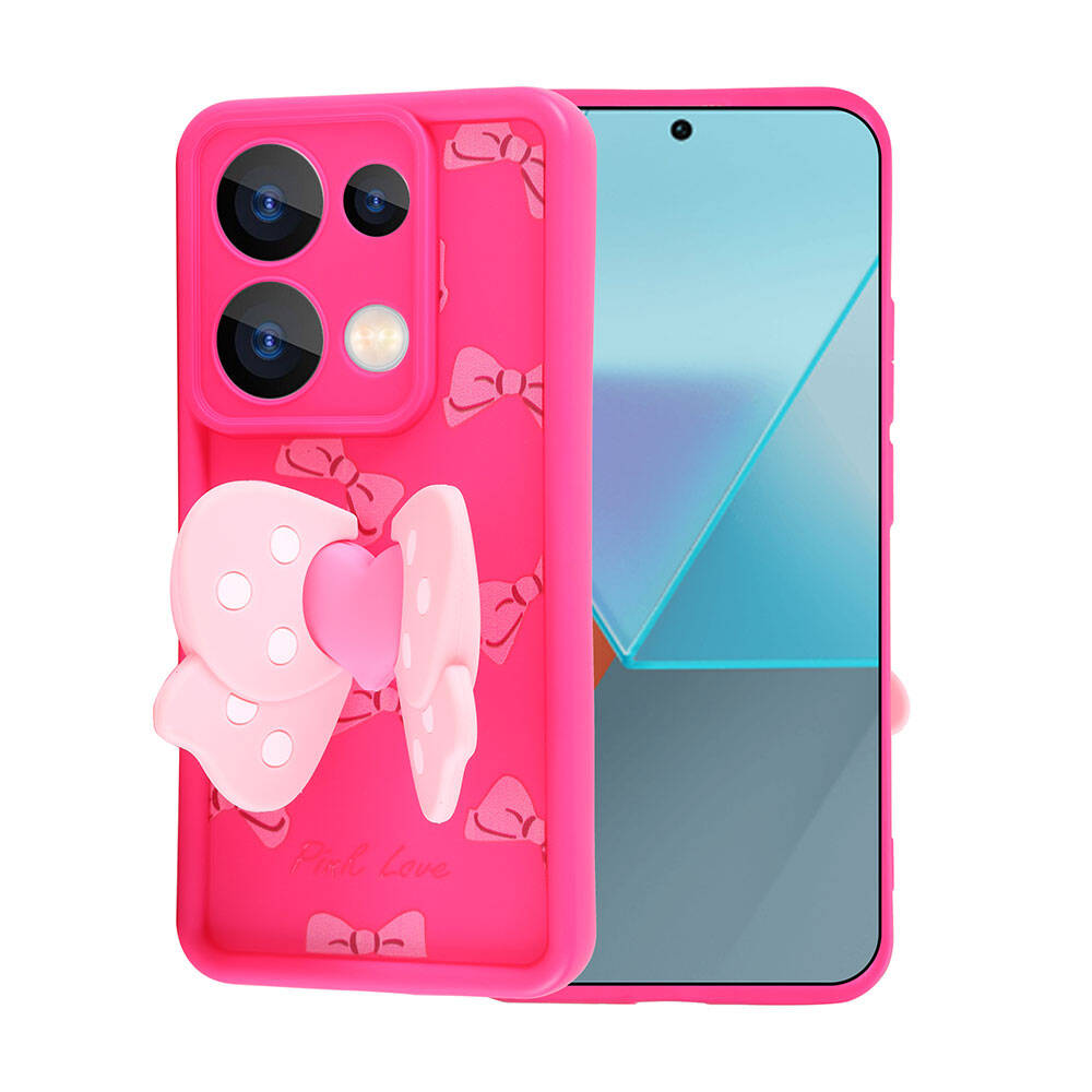 Xiaomi Redmi Note 13 Pro 4G Kılıf Kamera Korumalı Figür Tasarımlı Zore Kapya Kapak Koyu Kahve