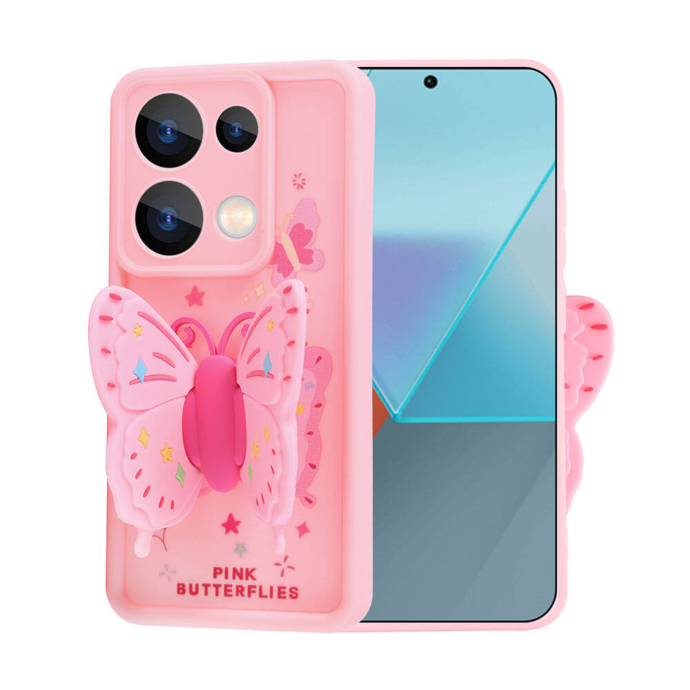 Xiaomi Redmi Note 13 Pro 4G Kılıf Kamera Korumalı Figür Tasarımlı Zore Kapya Kapak Koyu Kahve